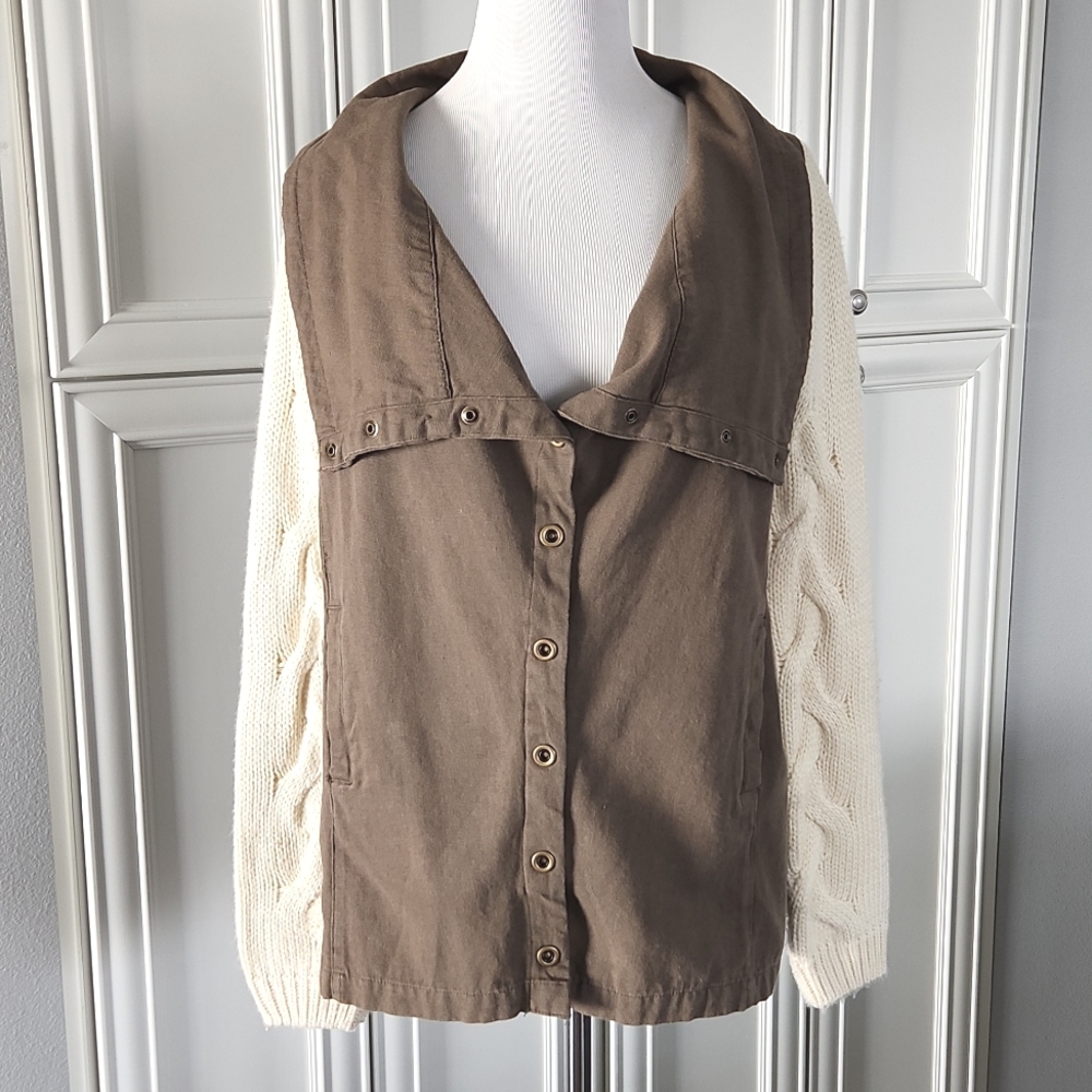 ELLISON | Mixed Media Sweater Jacket - Picture 3 of 6